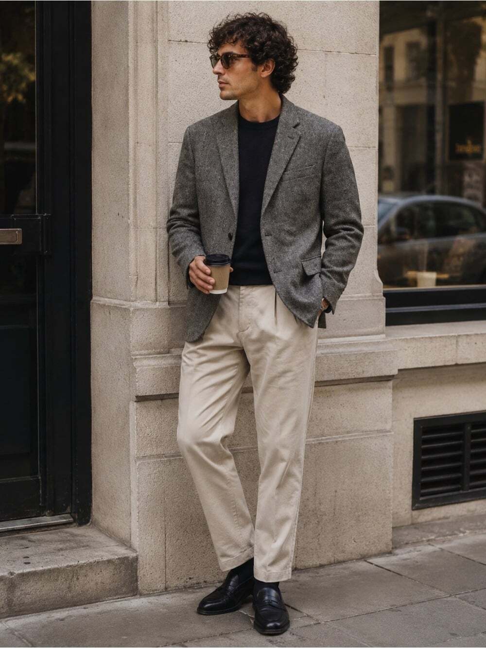 Le 31 Gray Tweed Blazer | Preppy Menswear Tailored Jacket/42R